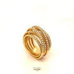 Naira & C Crossover Diamond Ring Yellow Gold FZ6KFN