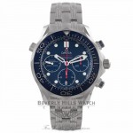 Omega Seamaster Diver Chronograph 41MM Automatic Stainless Steel Blue Dial Bracelet 21230425003001 FFPAWM - Beverly Hills Watch Company Watch Store