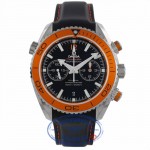 Omega Seamaster Planet Ocean Co-Axial Orange Bezel Black Rubber Strap 23232465101001 5QW04J - Beverly Hills Watch Company Watch Store