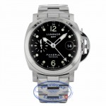 Panerai Luminor GMT Automatic 40mm Stainless Steel Black Dial PAM00160 MV81A7 - Beverly Hills Watch Company 