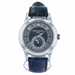 Patek Philippe Complications Annual Calendar Black and Grey Dial 40mm White Gold Watch 5205G-010 WVKF2X- Beverly Hills Watch