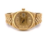 Rolex Date 34mm Yellow Gold Champagne Dial Jubilee Bracelet 15037 R2YMVW - Beverly Hills Watch Company