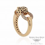 Naira & C 18K Rose gold Panther Enamel Diamond Neck and mouth Ring CCMI0274/13/ring-R 2R6ZH8 - Beverly Hills Jewelry Store