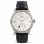 Rolex Cellini Dual Time 39MM 18k White Gold Silver Dial 50529 LUEKEM - Beverly Hills Watch Company Watch Store