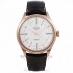 Rolex Cellini Time 18k Rose Gold Domed & Fluted Double Bezel White Lacquer Dial 50505 HAV6DW - Beverly Hills Watch Company Watch Store