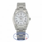 Rolex Date 34mm Stainless Steel Oyster Bracelet White Roman Numerals Dial 15200 27X29K - Beverly Hills Watch Company