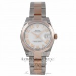 Rolex DateJust 31mm Rose Gold and Steel White Dial Roman Markers Bracelet 178241 2J6MRE - Beverly Hills Watch Company Watch Store