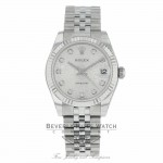Rolex Datejust 31mm Stainless Steel White Gold Diamond Dial Fluted Bezel 178274 R6U781 - Beverly Hills Watch
