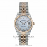 Rolex Datejust 31MM Everose and Stainless Fluted Bezel White Mother Of Pearl Roman Numerals Dial Jubilee 178271 1JY2AH
