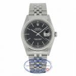 Rolex Datejust 36mm Stainless Steel Black Dial Index Hour Markers 16220 K8ZN7E - Beverly Hills Watch