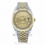 Rolex Datejust 41mm Steel and Yellow Gold Champagne Diamond Dial Jubilee Bracelet 126333 VT38K5 - Beverly Hills Watch