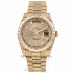 Rolex Day-Date President Bracelet 18K Yellow Gold Fluted Bezel Champagne Dial 118238 6PQTWP - Beverly Hills Watch Company Watch Store