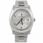 Rolex Day-Date 40 Silver Quadrant Motif Dial 18K White Gold President Watch 228239 QMX2W1 - Beverly Hills Watch Company