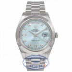 Rolex Day-Date II President 41MM Platinum Ice Blue Diamond Dial President Bracelet 218206