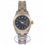 Rolex Datejust 26MM 18k Yellow Gold Stainless Steel Fluted Bezel Blue Dial 79173 YJXZ6E - Beverly Hills Watch Company Watch Store