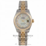 Rolex Ladies Datejust 26MM 18k Yellow Gold Stainless Steel Fluted Bezel White Mother of Pearl 178173 ET9FCR - Beverly Hills Watch Company Watch Store