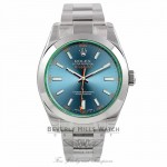 Rolex Milgauss 40mm Green Crystal Stainless Steel Blue Dial 116400GV HYEVM7 - Beverly Hills Watch Company