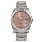 Rolex Date Oyster Perpetual 34MM 14K White Gold Fluted Bezel 115234 K9QZ8U - Beverly Hills Watch Company Watch Store