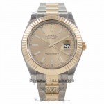 Rolex Datejust II 41mm Stainless Steel and Yellow Gold Champagne Index Markers Dial 116333 EL5PXW - Beverly Hills Watch Company Watch Store