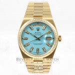 Rolex Yellow Gold 36MM Day DateOysterQuartz TurQuartz Diamond Dial Watch 19018N Beverly Hills Watch Company