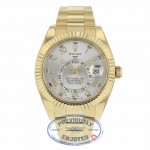 Rolex Sky-Dweller Yellow Gold 42mm Dual Time Annual Calendar Silver Dial 326938 K2MN5A - Beverly Hills Watch Company