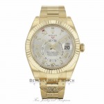 Rolex Sky-Dweller Yellow Gold 42mm Dual Time Annual Calendar Silver Dial 326938 8WJJQV - Beverly Hills Watch Company