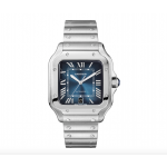 Cartier Santos de Cartier Large Stainless Blue WSSA0030 - Beverly Hills Watch Company