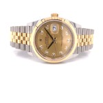 Rolex Datejust 36mm Yellow Gold and Stainless Jubilee Champagne Diamond Dial 126233 UPD1EH - Beverly Hills Watch Company