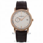 Vacheron Constantin Patrimony Traditionnelle 18k Rose Gold 38MM Silver Dial Alligator Strap 87172/000R-9302-0001 RKXFQN - Beverly Hills Watch Company Watch Store