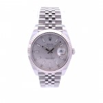 Rolex Datejust 41mm White Gold Fluted Silver Stick Dial Jubilee Bracelet 126334  - Beverly Hills Watch Company