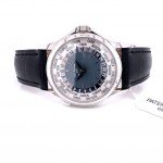 Patek Philippe Platinum World Timer 37mm Blue Dial 5110P Y24CE1 - Beverly Hills Watch Company