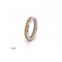 Yellow Sapphire Eternity Band 18K White Gold 2654 - Beverly Hills Watch and Jewelry Company 