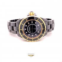 Chanel J12 33mm Rose Gold and Black Ceramic Diamond Dial H2543 2VM943 - Beverly Hills Watch Company