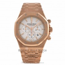 Audemars Piguet Royal Oak Chronograph Rose Gold Silver Dial 26320OR.OO.1220OR.02 V3A5U3 - Beverly Hills Watch Company
