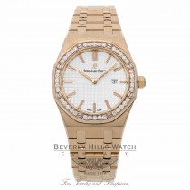 Audemars Piguet 18k Rose Gold 33mm Royal Oak Quartz Diamond Bezel 67651OR.ZZ.1261OR.01 MP6NM1 - Beverly Hills Watch