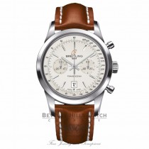 Breitling Transocean Chronograph 38mm Stainless Steel Silver Dial A4131012/G757 TR8AQD - Beverly Hills Watch Company