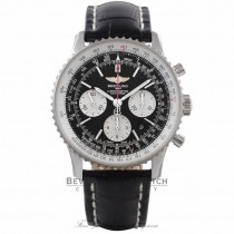 Breitling Navitimer 01 Chronograph 43MM Stainless Steel Black Dial Black Leather Strap AB012012/BB01 KA4734 - Beverly Hills Watch Company Watch Store