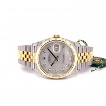 Rolex Datejust 36mm Yellow Gold and Stainless Jubilee Mother of Pearl Diamond Dial 126233 - Beverly Hills Watch Company