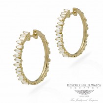 Designs by Naira 18k Yellow Gold Baguette Medium Hoops Earrings 39641 V1T877 - Beverly Hills Jewelry Store