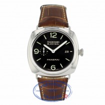 Panerai Radiomir 3 Day Power Reserve Automatic Black Dial Black Leather Strap PAM00388 - Beverly Hills Watch 