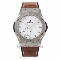 Hublot Classic Fusion 45MM Titanium White Dial 515.NX.2210.LR HI25MJ - Beverly Hills Watch Company Watch Store
