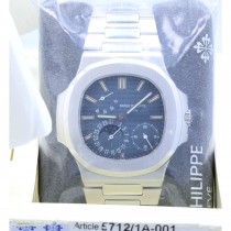 Patek Philippe Nautilus Power Reserve Moon Phases Blue Dial 5712/1a-001 - Beverly Hills Watch Company