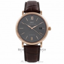 IWC Portofino 40MM 18k Rose Gold Grey Dial IW356511 ZXDXDJ - Beverly Hills Watch Company Watch Store