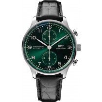 IWC Portugieser Stainless Steel Chronograph Green IW371615 - Beverly Hills Watch Company