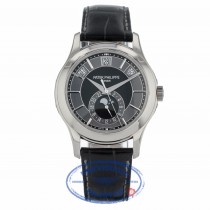 Patek Philippe Complications Annual Calendar Black and Grey Dial 40mm White Gold Watch 5205G-010 - Beverly Hills Watch