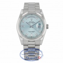 Rolex Day-Date 36mm President Platinum Glacier Blue Dial 118206 GLADP - Beverly Hills Watch