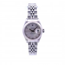 Rolex Datejust 26MM Stainless Steel Silver Diamond Dial 79174 - Beverly Hills Watch Company