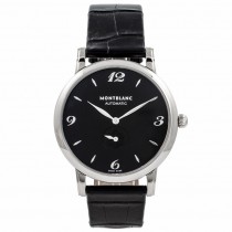 Montblac Star 39MM Automatic Petite Seconds Stainless Steel Black Dial 107072 GP5H12 - Beverly Hills Watch Company Watch Store