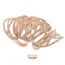 Naira & C Rose Gold and Brown Diamond Knuckle Ring P1LU0C - Beverly Hills Watch Company