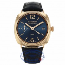 Panerai Radiomir 47mm GMT Oro Rosso Blue Dial PAM00598 28Q19A - Beverly Hills Watch Company